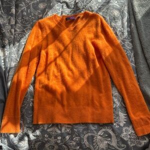 Saks Fifth Avenue Orange Crew Neck Sweater